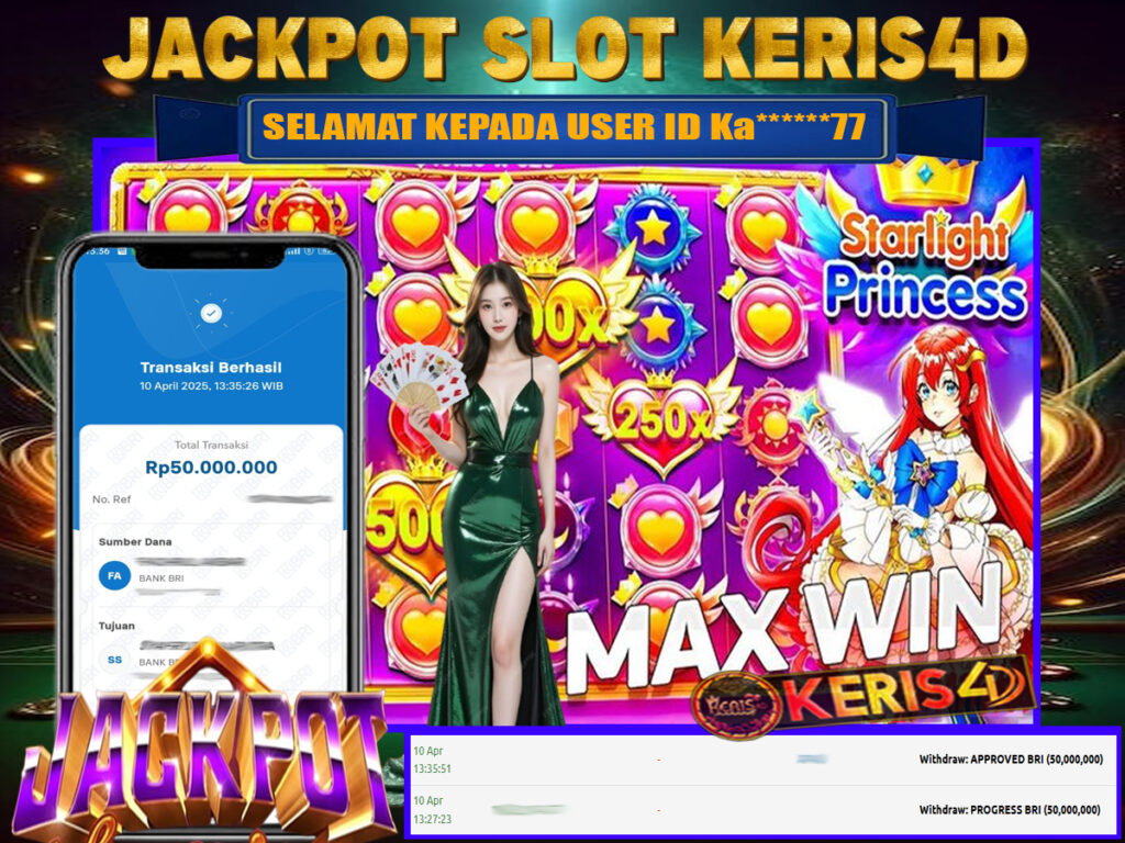 JACKPOT SLOT GACOR MAIN STARLIGHT PRINCESS 10 APRIL 2025